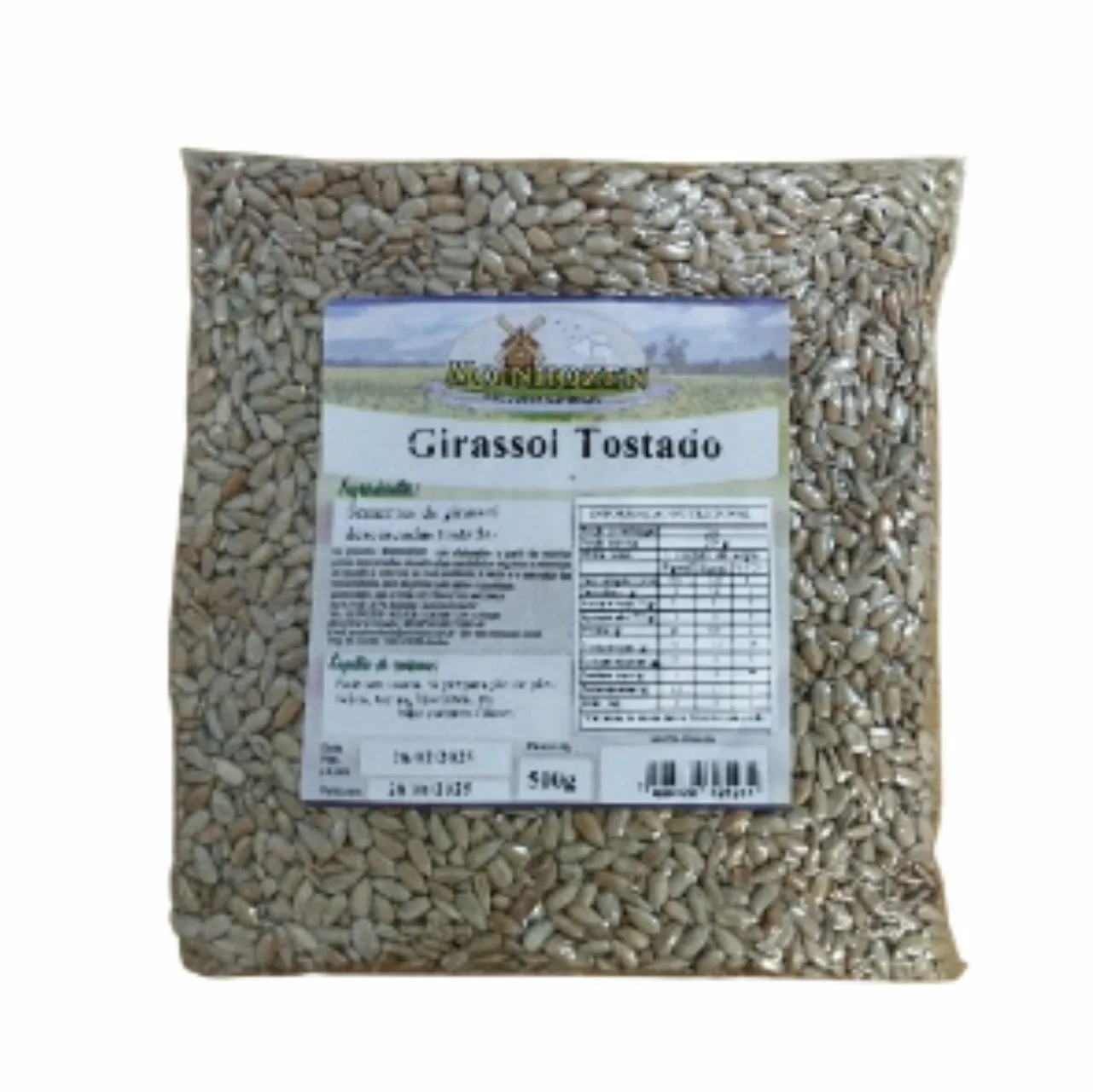 SEMENTE DE GIRASSOL TORRADA SEM CASCA MOINHOZEN 500g | Só Orgânicos