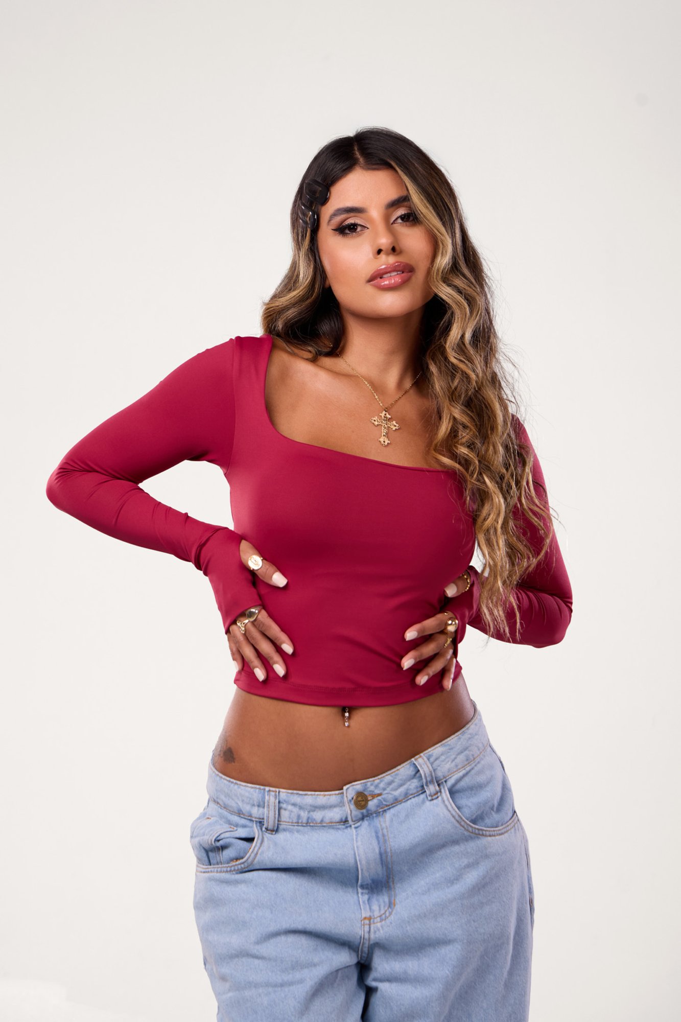 Blusa Melly Poliamida Vinho