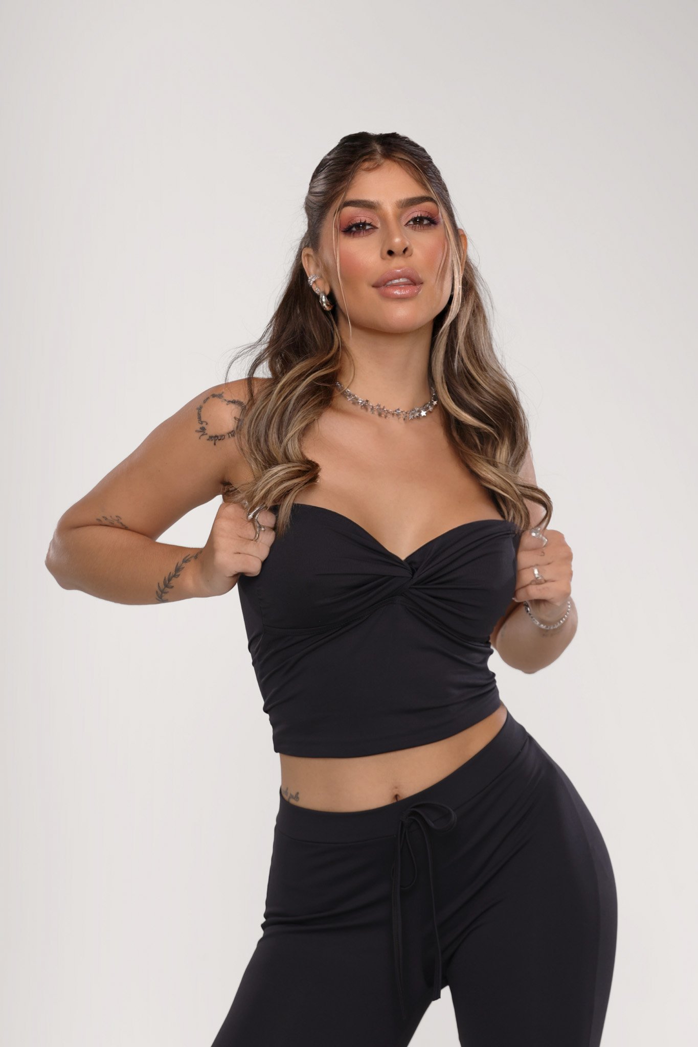 Top Stacy Poliamida Duplo Transpassado | ZÁFIRA | Moda Gringa Atacado