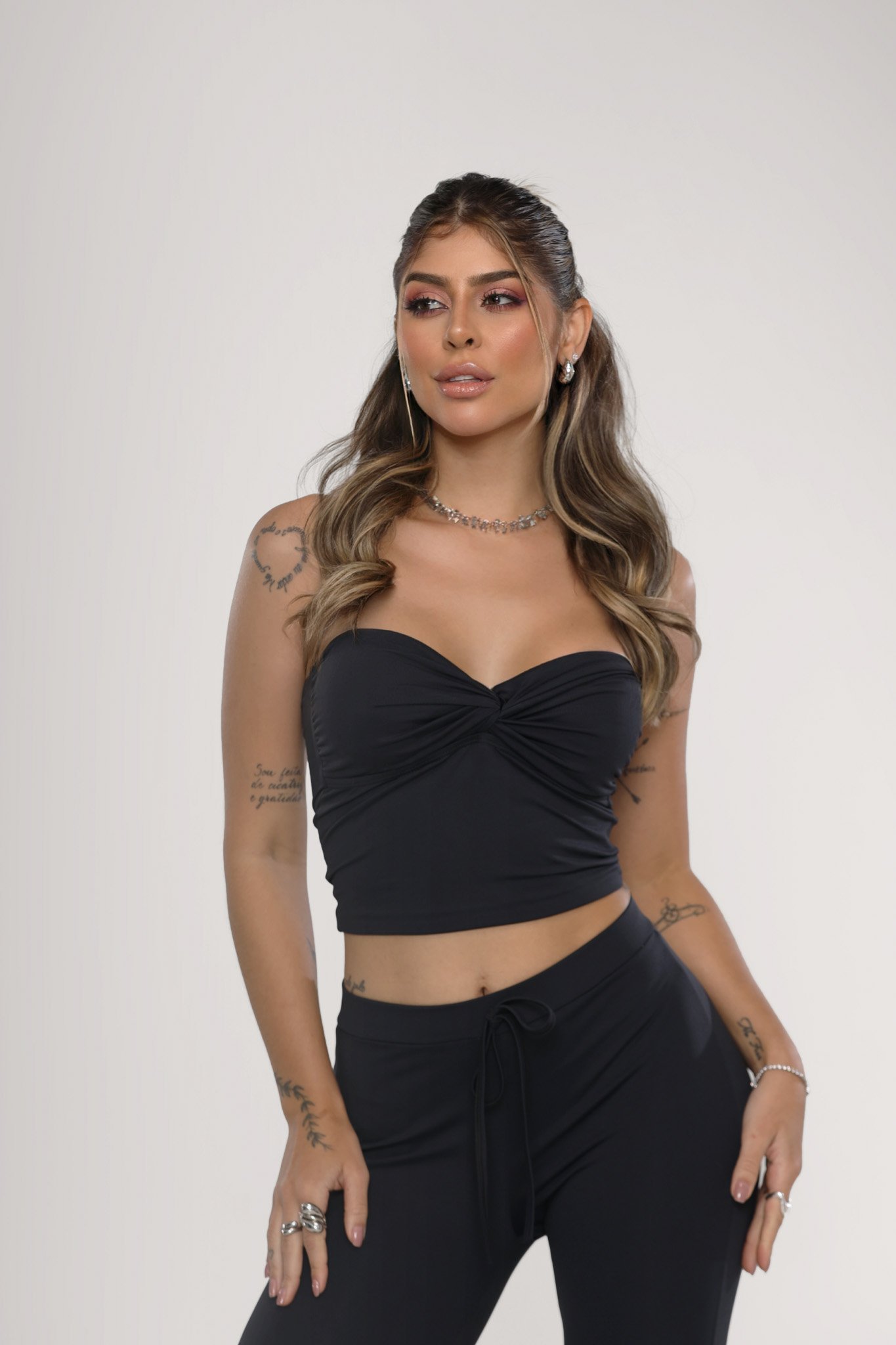 Top Stacy Poliamida Duplo Transpassado | ZÁFIRA | Moda Gringa Atacado