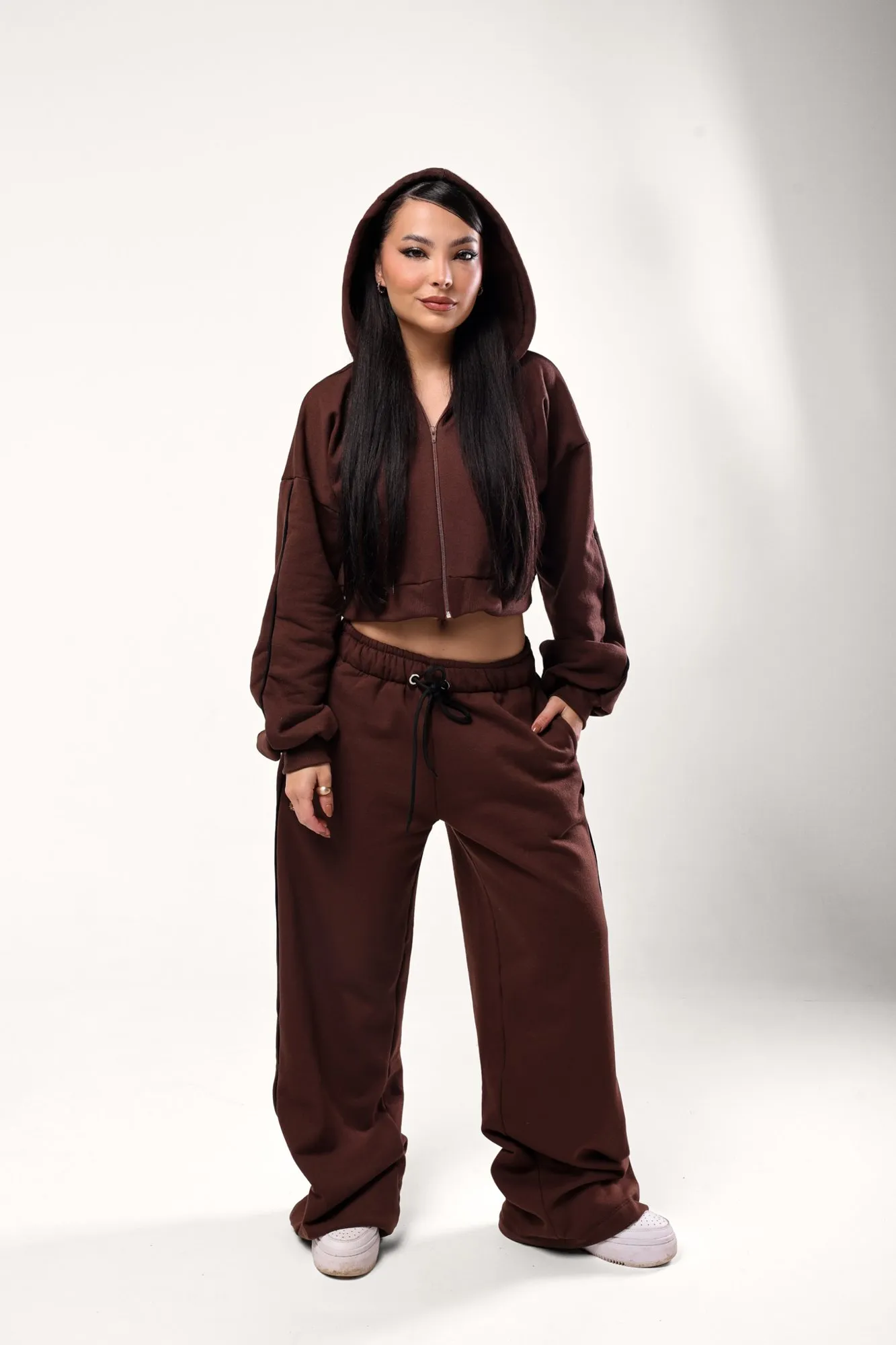 Calça de Moletom Megan Marrom Escuro