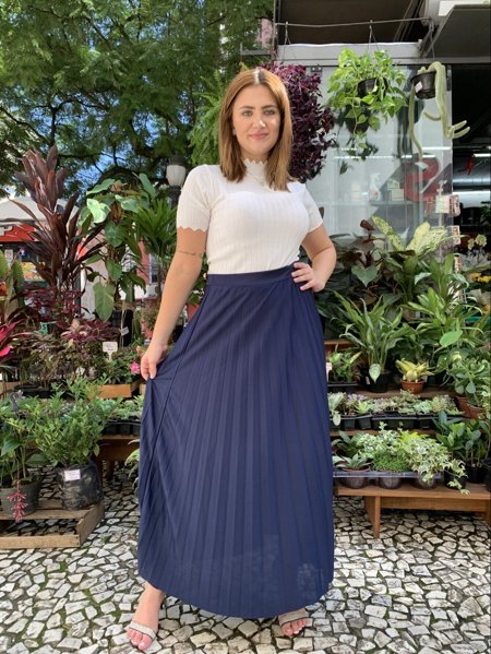 Moda Saia Longa Gordinha Look Saia Longa CalÃ§a Envelope Para