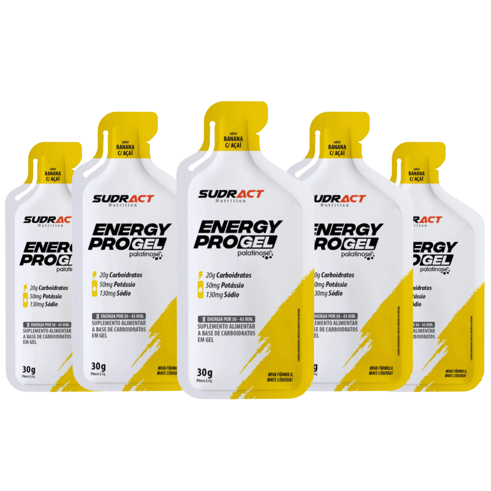 Kit 5 Sachês Sudract Energy Pro Gel – Banana/açai | Energia