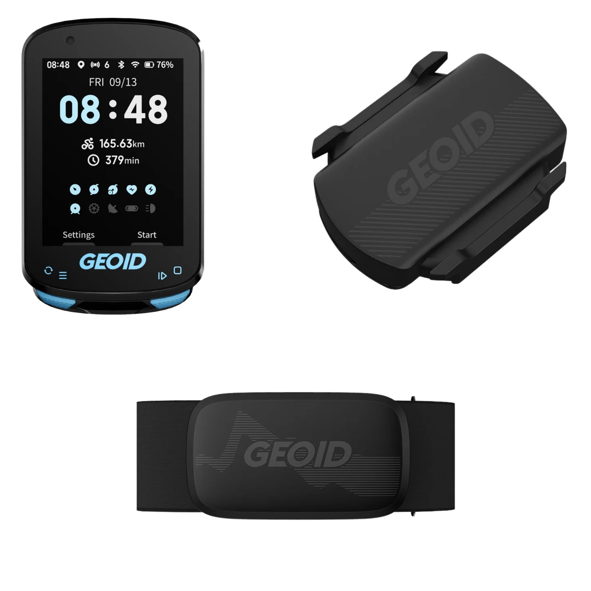 GPS Ciclismo Geoid CC600 com WiFi + Cinta Cardíaca + Cadência Kit