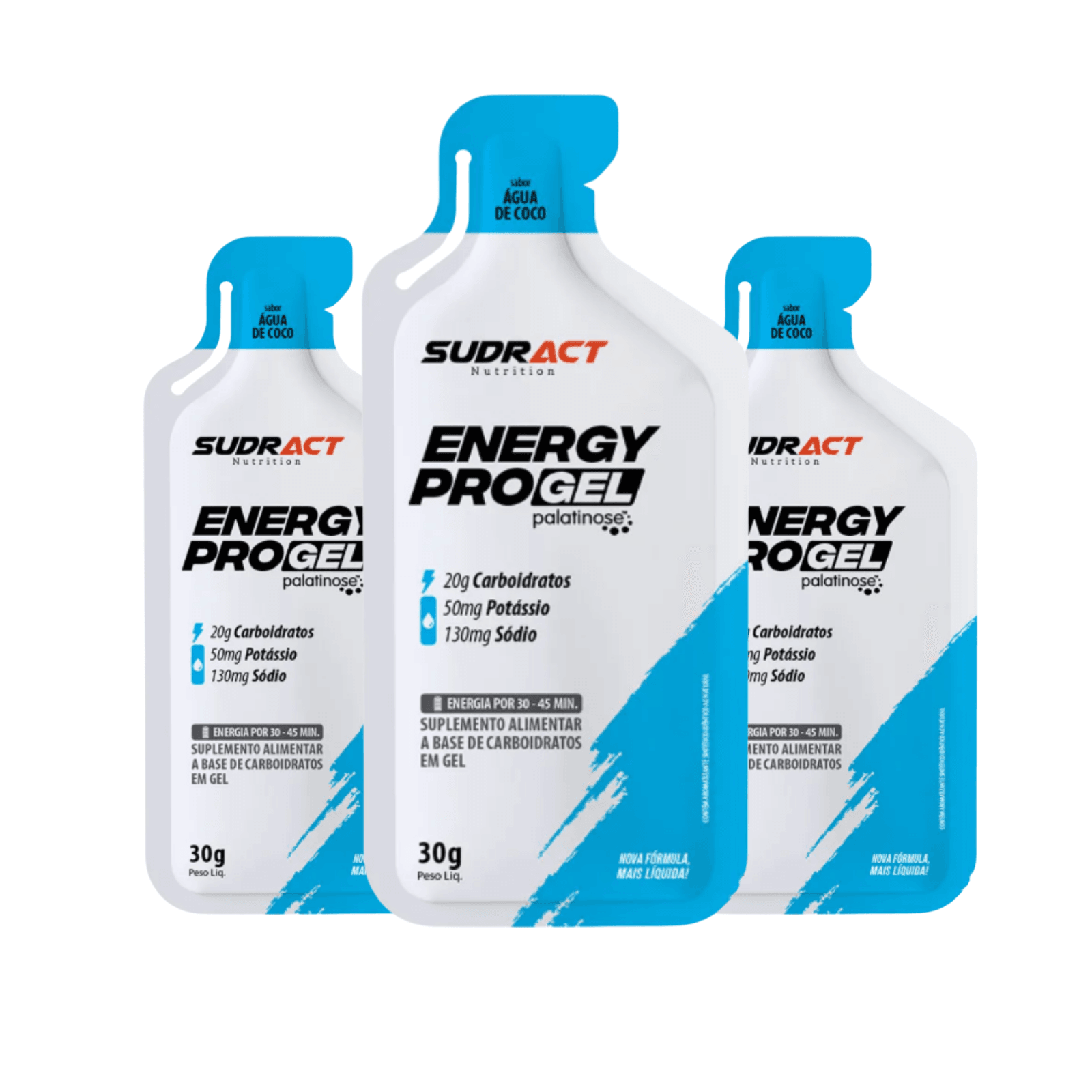 Kit 3 Sachês Sudract Energy Pro Gel – Agua de coco | Energia