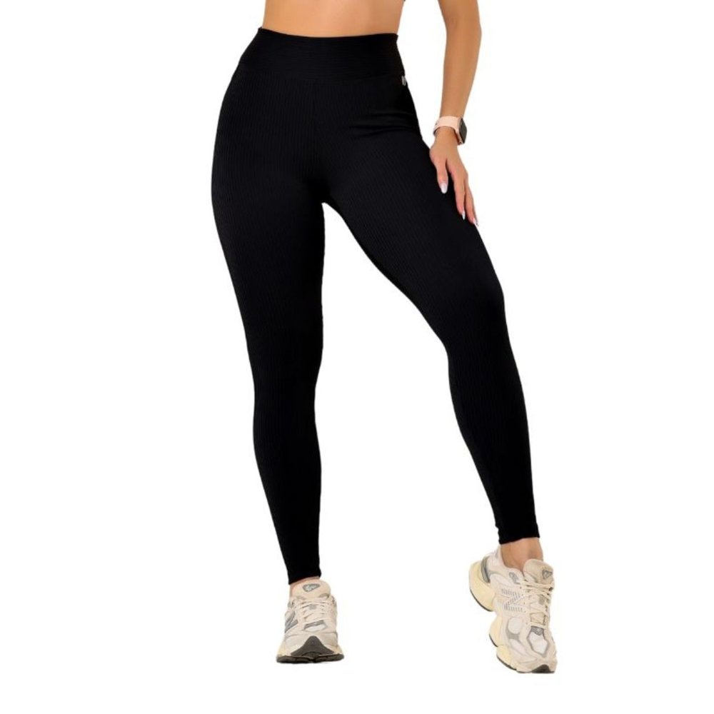 Calça Legging Feminina Jacquard Poliamida Texturizado Alta Compresão  Modelador Cós Alto Duplo UV50+