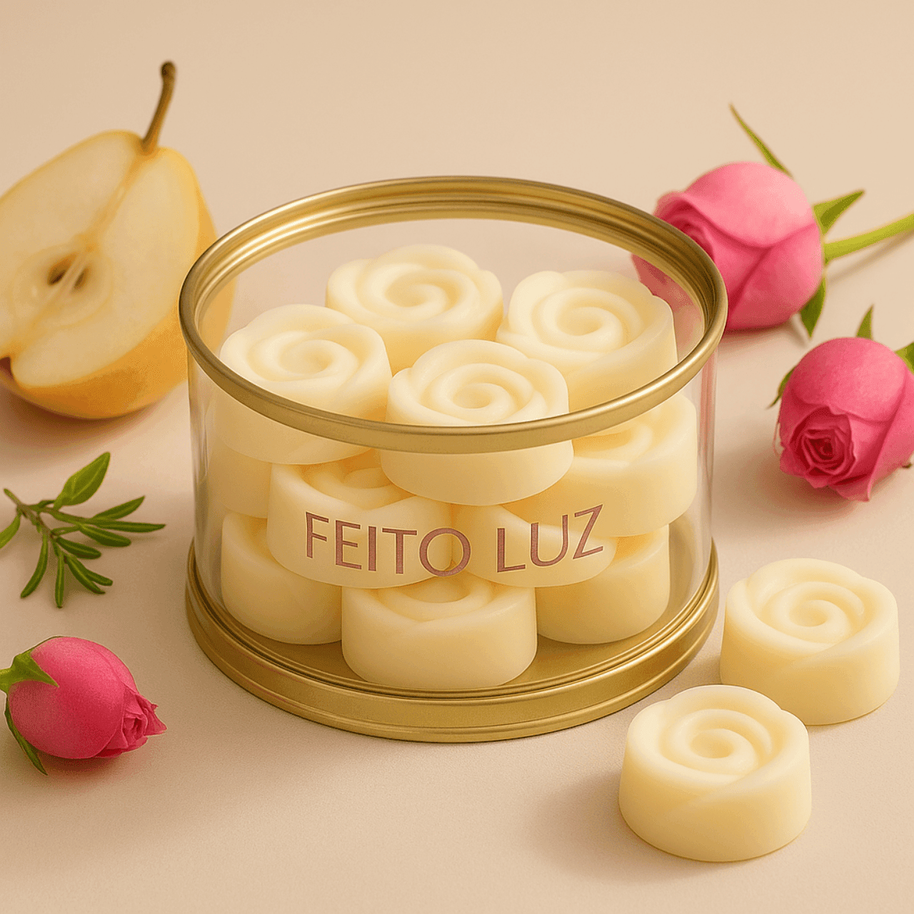 Wax Melts Frosted Rose & Pear 150 g | Feito Luz