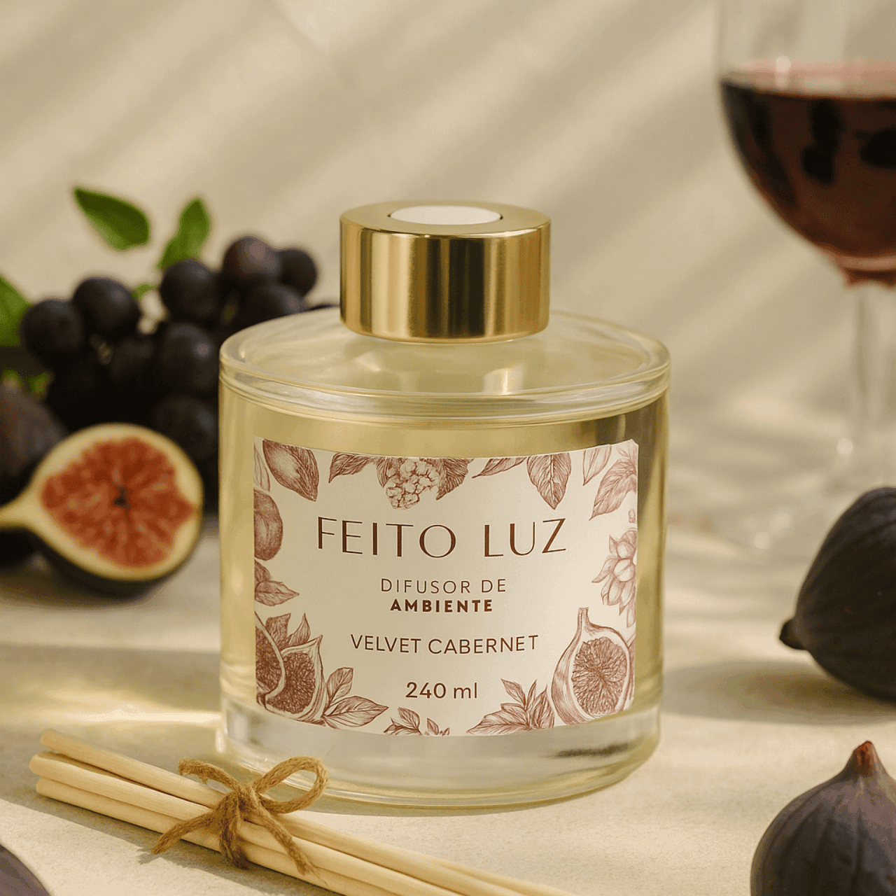 Vela Aromática Velvet Cabernet - 110 g | Feito Luz