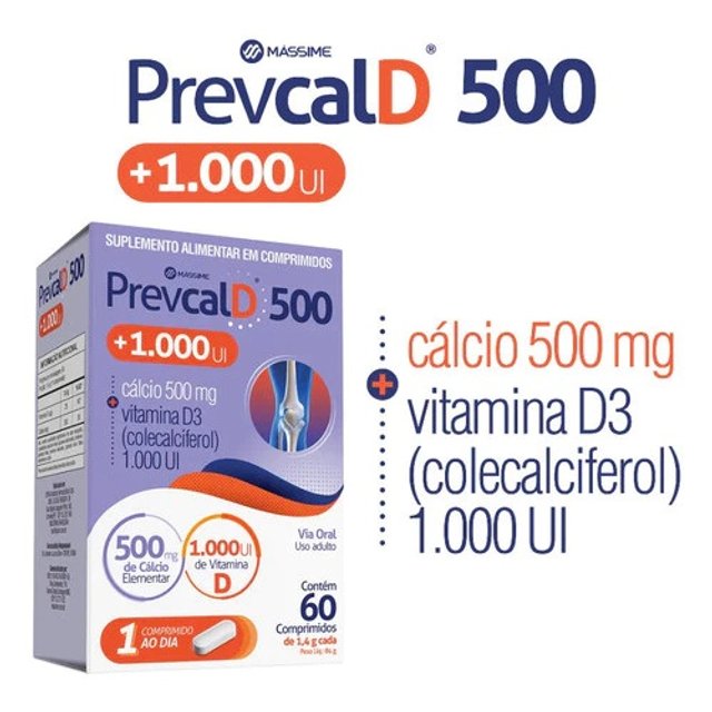 PREVCAL D 500MG+1.000UI 60CPR - MASSIME | SB BOX