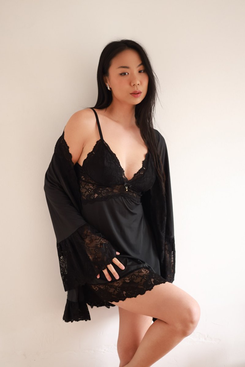 Conjunto Paco Rabanne Camisola + Robe + Calcinha