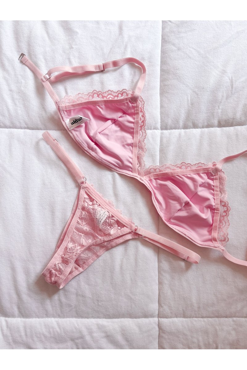 Conjunto Olivina Rosa Bebê | String com Forro 100% Algodão | Althaea ...