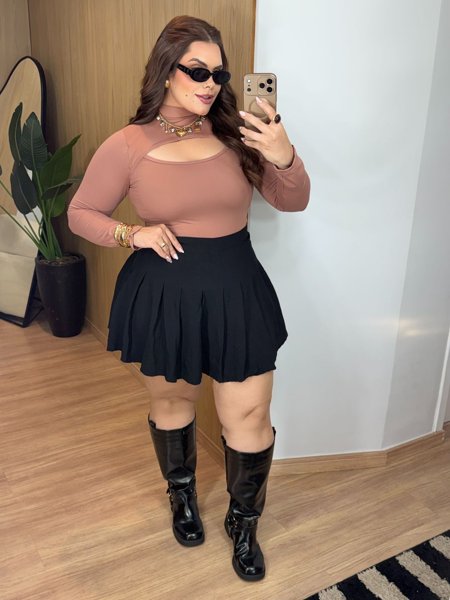 Cropped Samira Manga Longa | Tatyta Plus Size