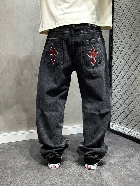 Calça Baggy jeans preto estonado TRIP SIDE | 108 Skate Shop