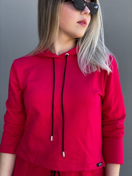 basic red moletom com capuz