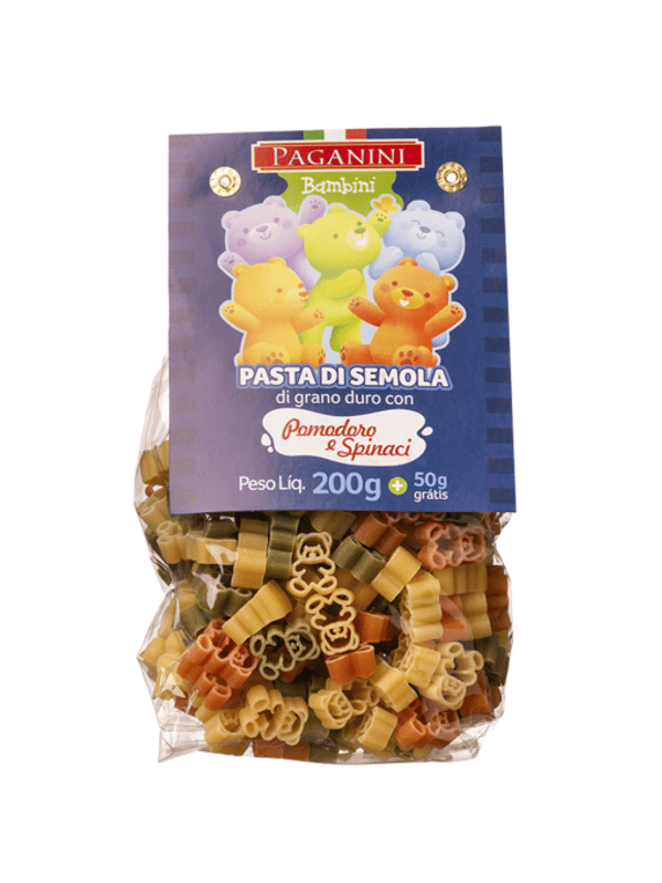 Massa Bambini Paganini Pasta di Semola 200g + 50g grátis