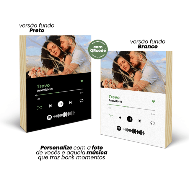 Polaroid De Mesa Personalizada Nossa M sica Com Qr Code Spotify 