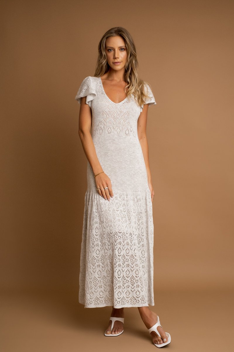 Vestido Longo para Réveillon de Tricô, Off White | Rafaela Tomazzoni |  Rafaela Tomazzoni