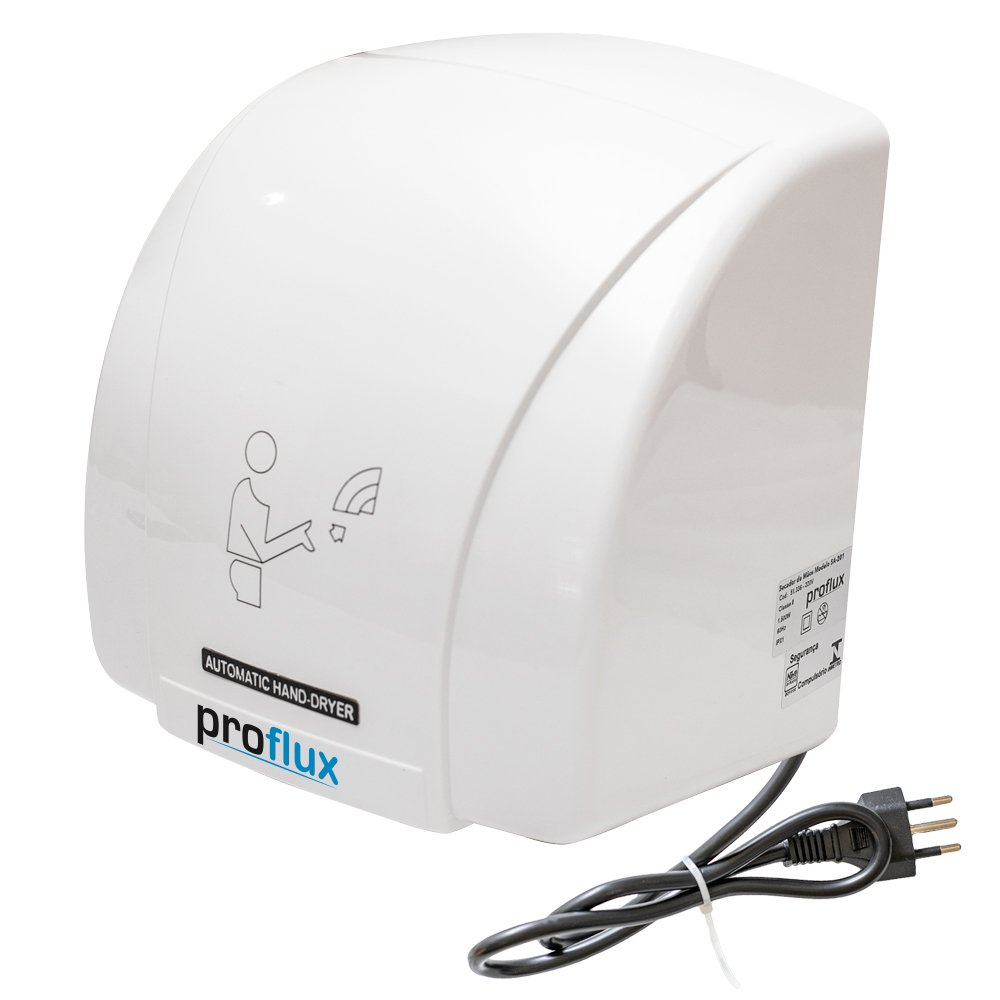 Secador de Mãos em Plástico ABS Branco 220V PROFLUX (51336)