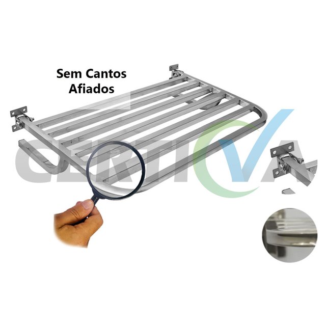 Banco Articulado para Banho em Inox 45x70cm NBR 9050 Proflux (113002)