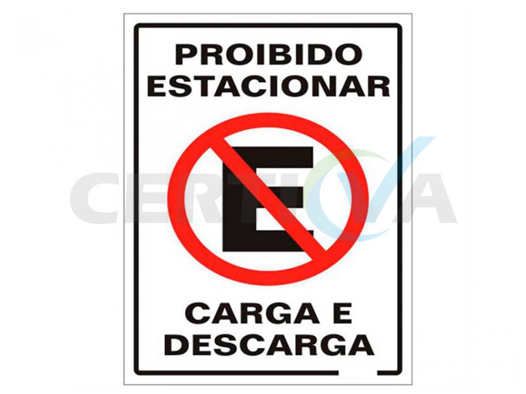 Placa de sinalização proibido estacionar (72031)