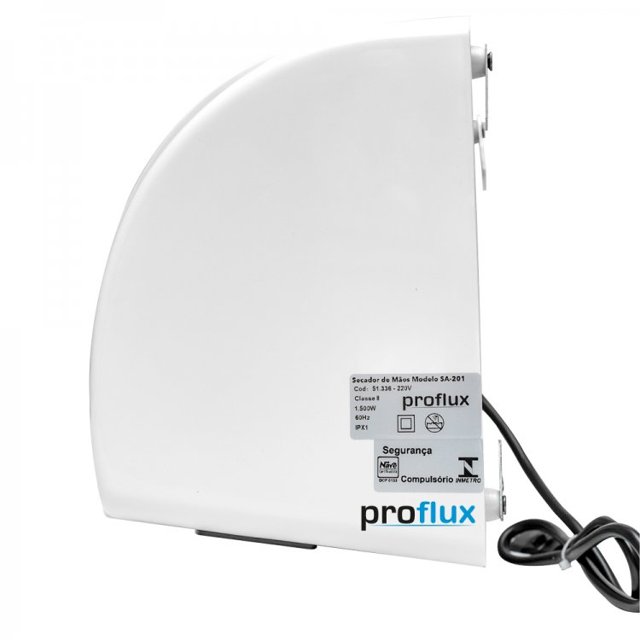 Secador de Mãos em Plástico ABS Branco 220V PROFLUX (51336)