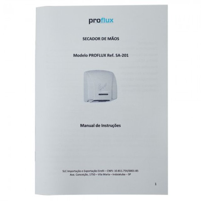 Secador de Mãos em Plástico ABS Branco PROFLUX 110V (51337)