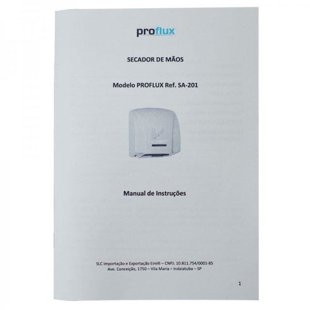 Secador de Mãos em Plástico ABS Branco 220V PROFLUX (51336)