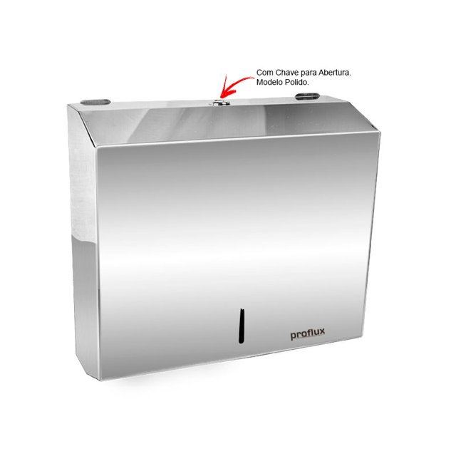Dispenser Papel Toalha Inox Polido com Chave (51115)