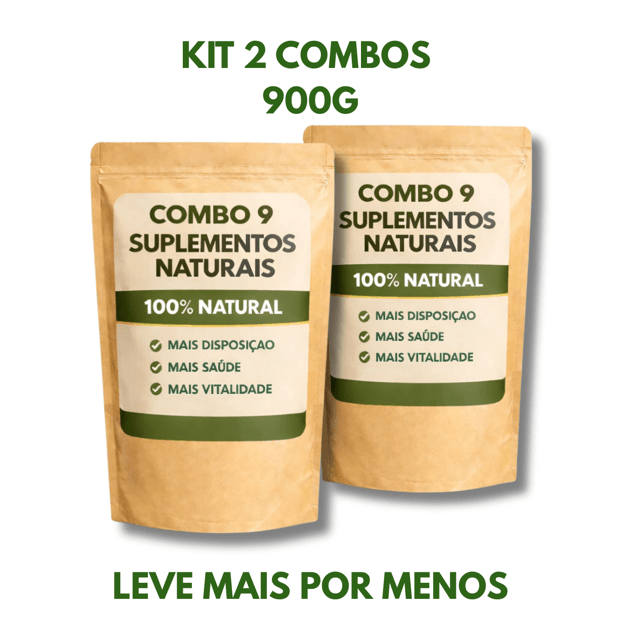 KIT 2 COMBOS 9 SUPLEMENTOS 100% NATURAL | Naturality