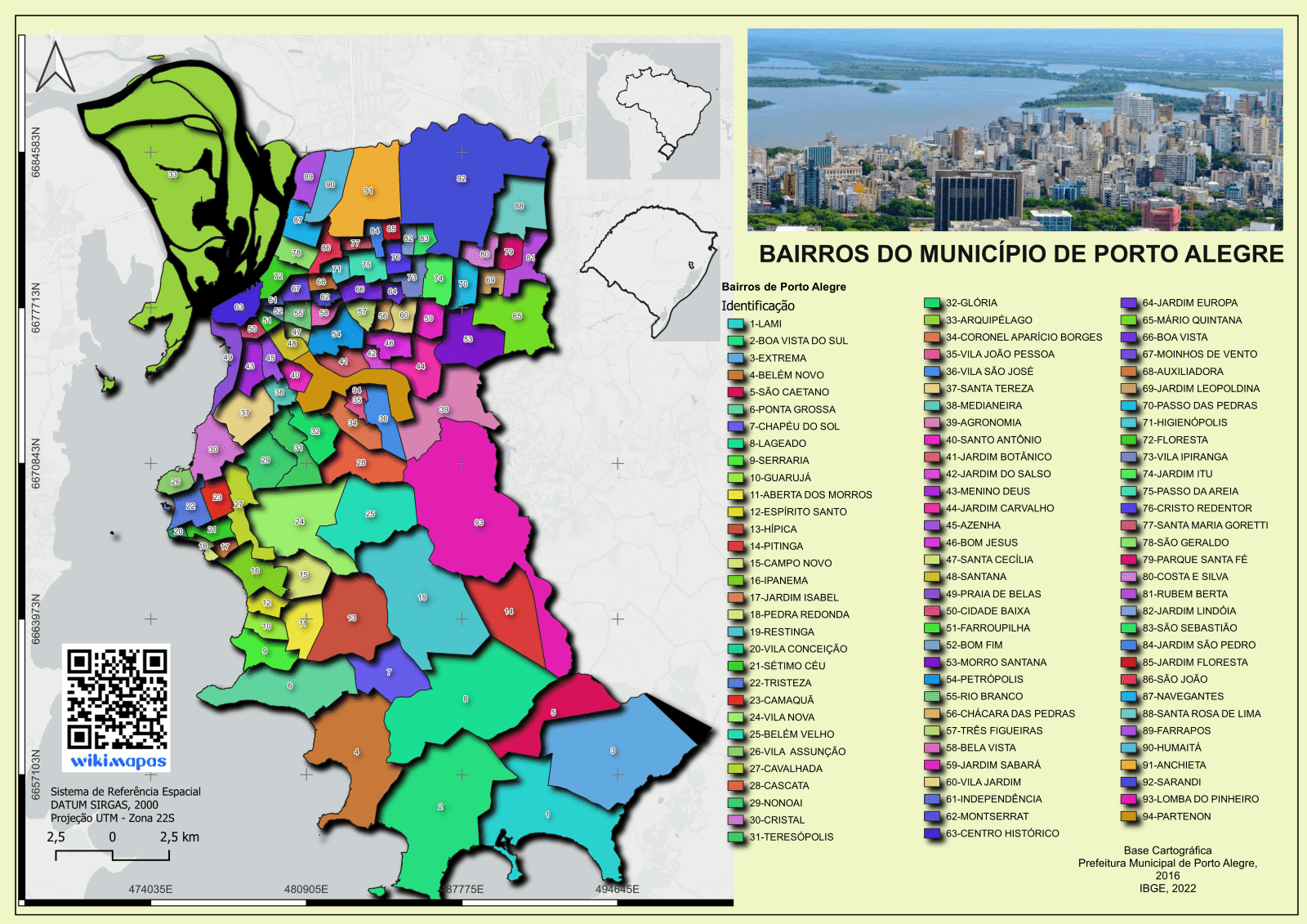Mapa de localização dos Bairros do Município de Porto Alegre/RS ...