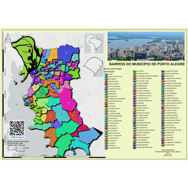 Mapa de localização dos Bairros do Município de Porto Alegre/RS ...
