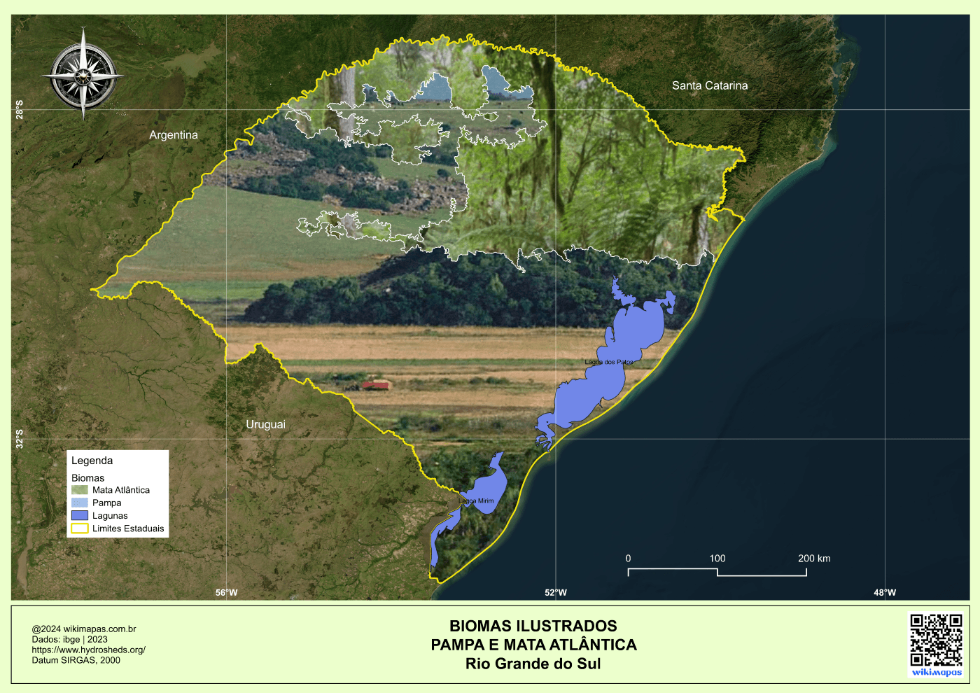 Mapa de Localização Artístico dos Biomas Pampa e Mata Atlântica no Rio ...