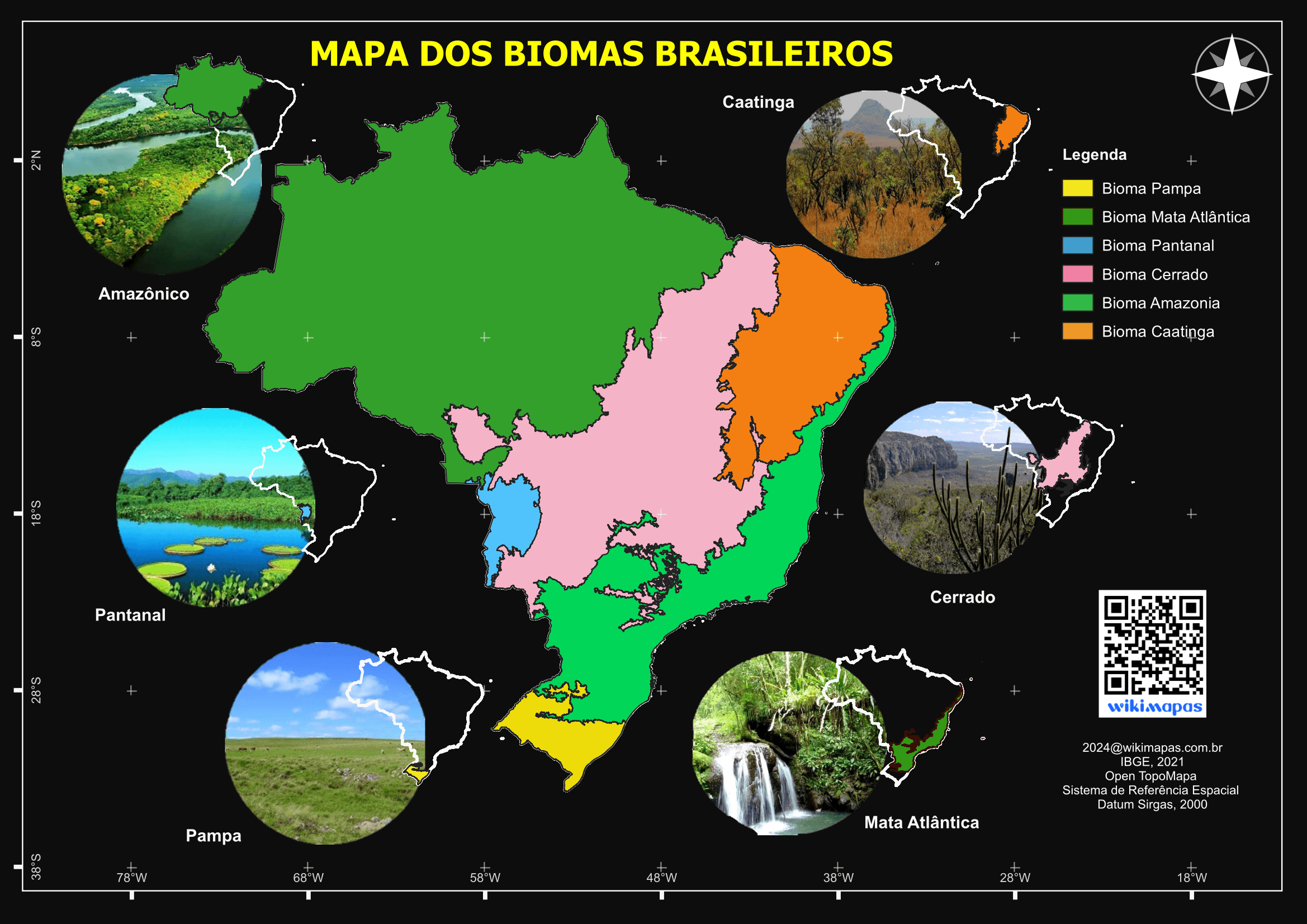 Mapa Artístico Biomas do Brasil | wikimapas