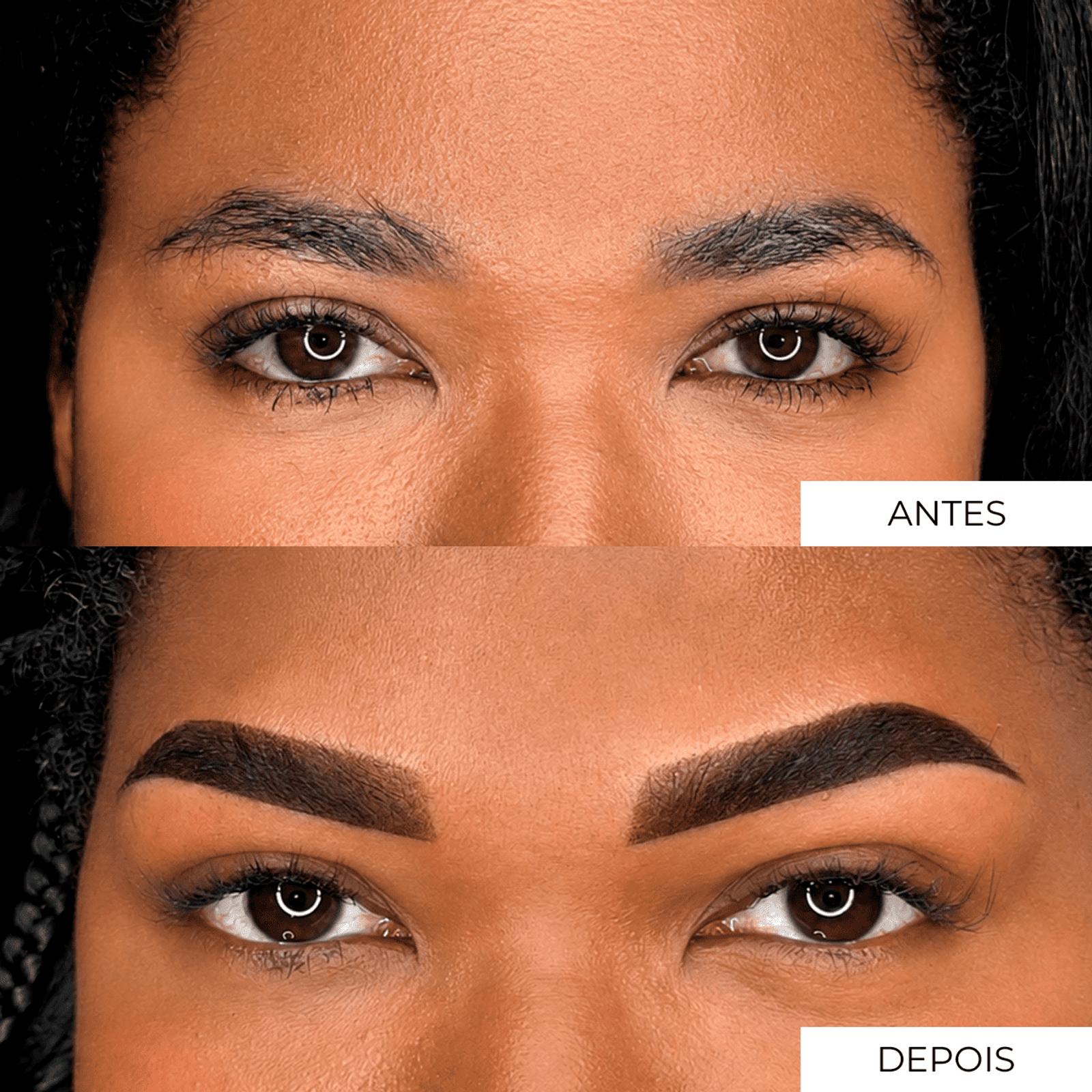 Resultado antes e depois - Pigmento Ébano