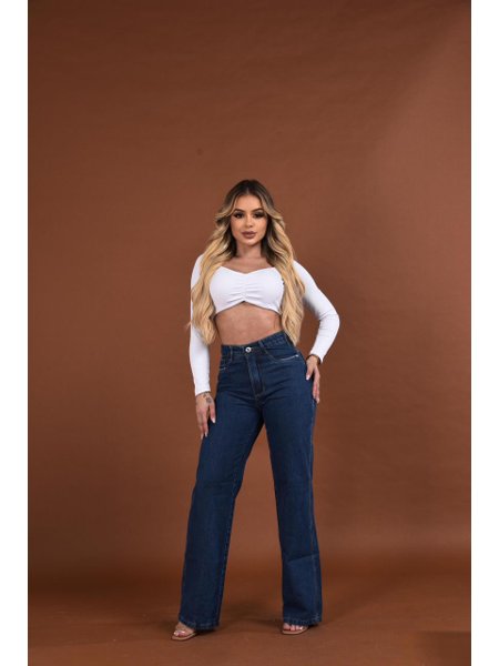 calça jeans feminina wide leg boca larga jeans 100% algodão