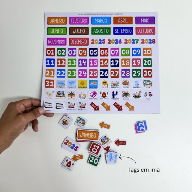 Quadro Calendário Interativo Educativo Infantil | Picullico