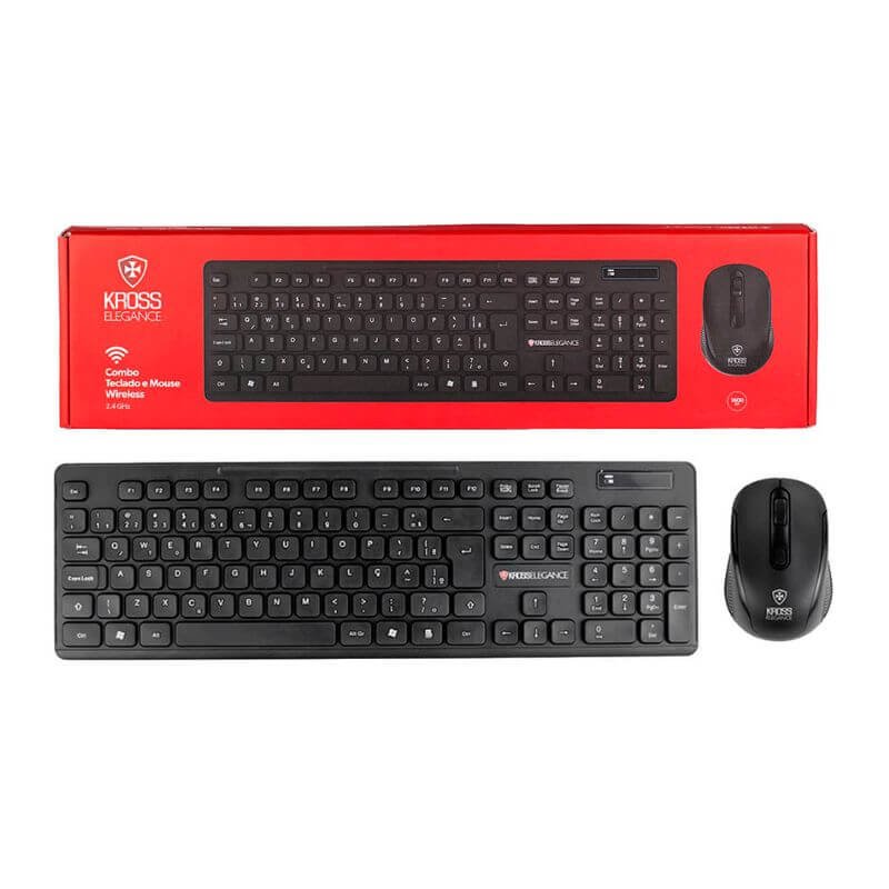 Teclado e Mouse Sem Fio Kross Preto KE-KM558V1 | Viatec Digital