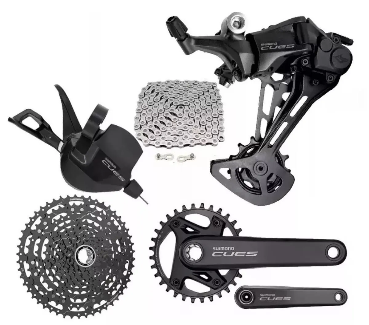 Grupo Transmissão MTB Shimano Cues 11v FC-U600 175mm 32 Dentes