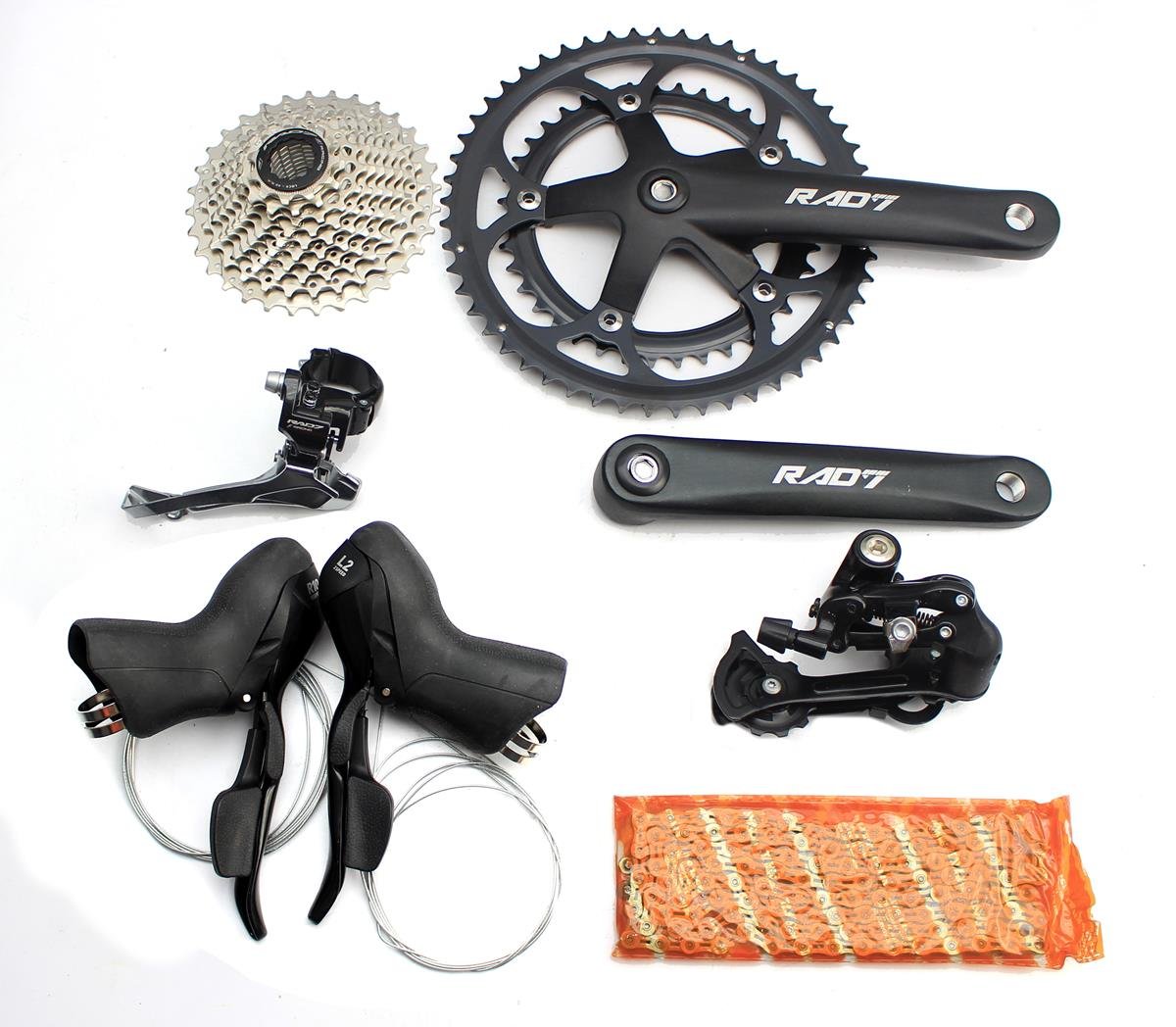 Kit Transmissão Speed Rad7 Racing 2x10 Pedivela + Cassete + STI +