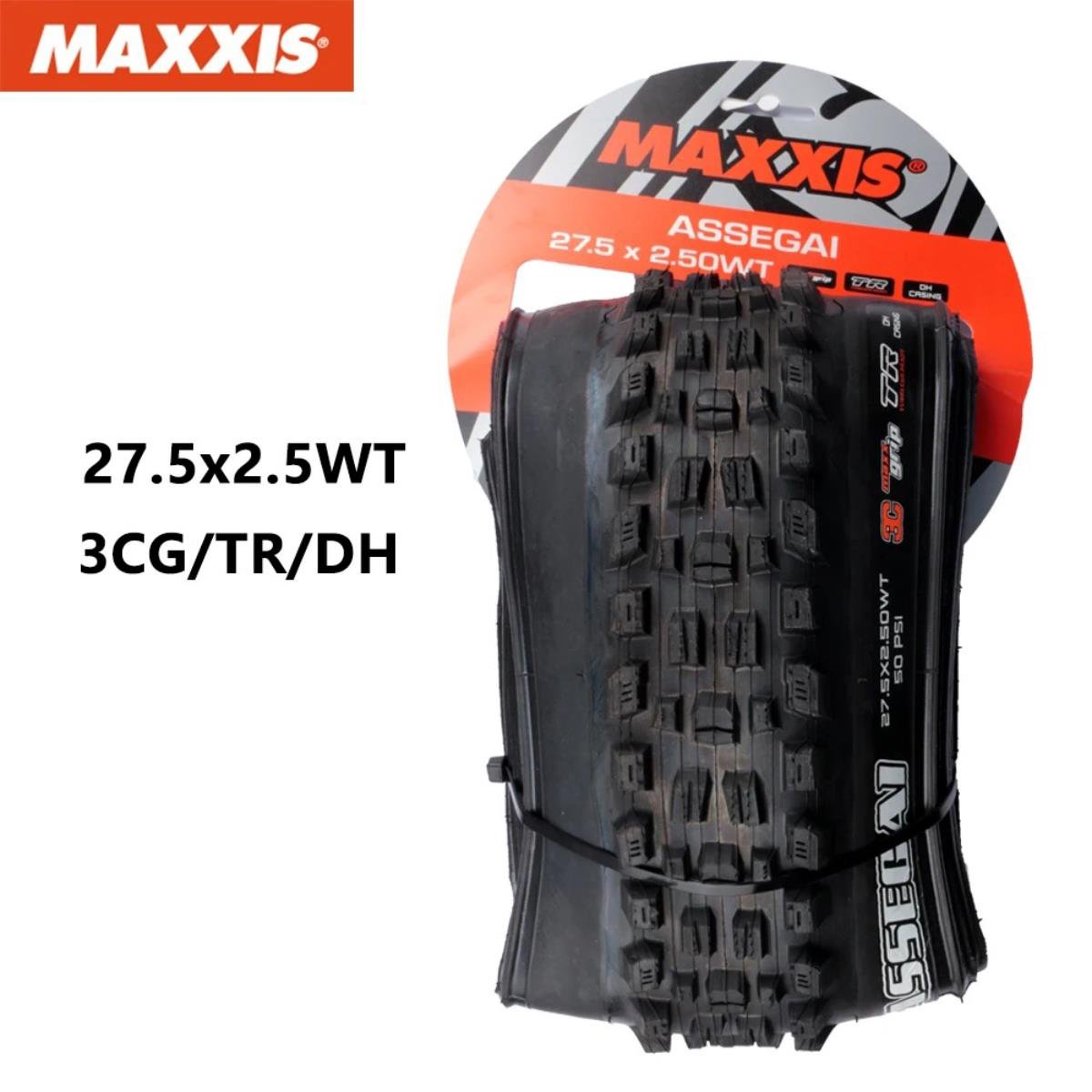 Pneu DH Maxxis Assegai 27.5 x 2.50 em Kevlar Dh Casing Tubeless 3c