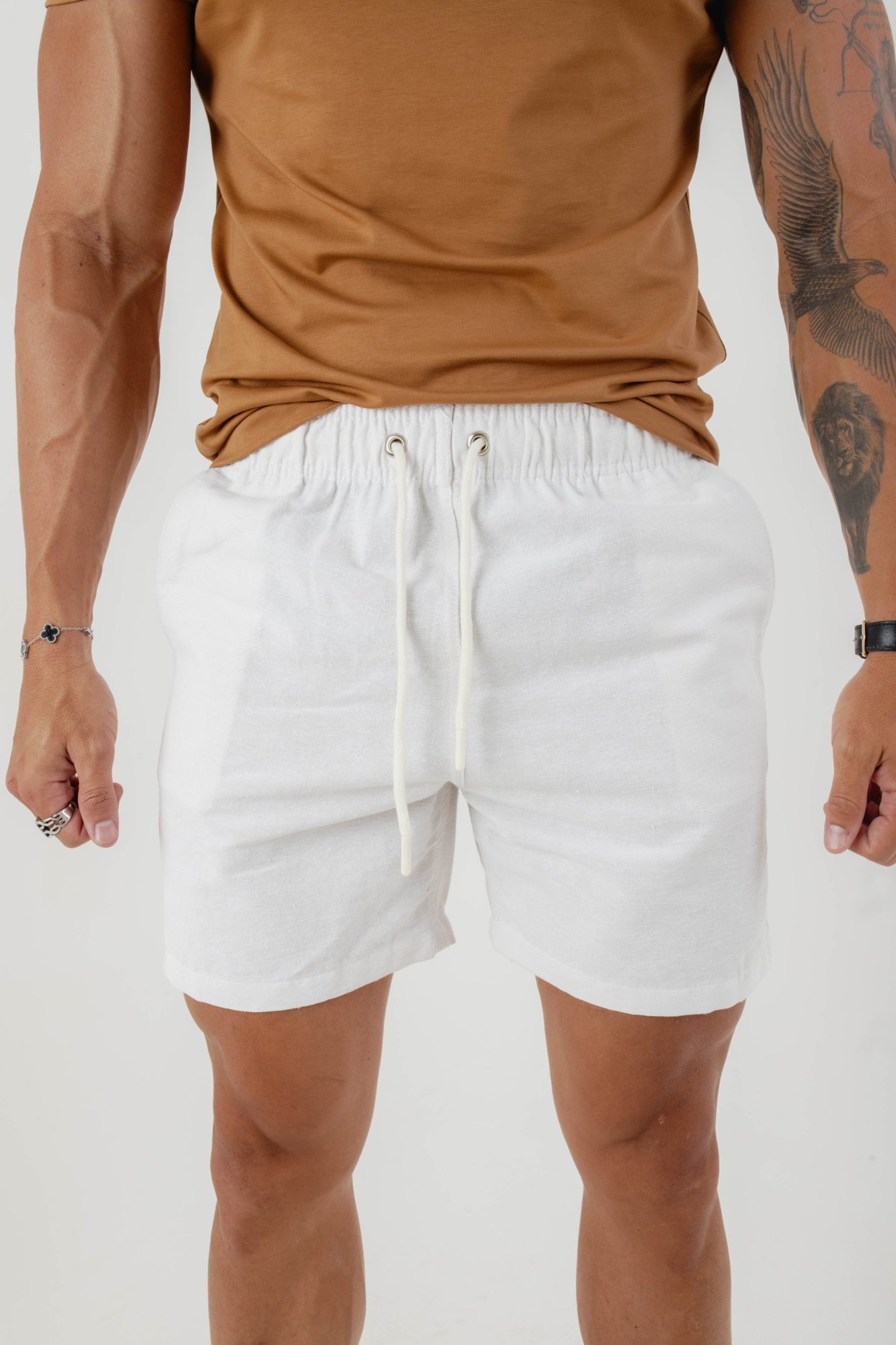 Short Masculino Branco em Linho de Algodão – Conforto Premium | Calling