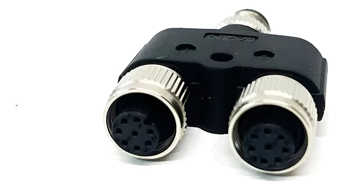 Conector De Sensor Y M12 8 Pinos 1 Macho/ 2 Fêmea Preto | Restart Peças ...