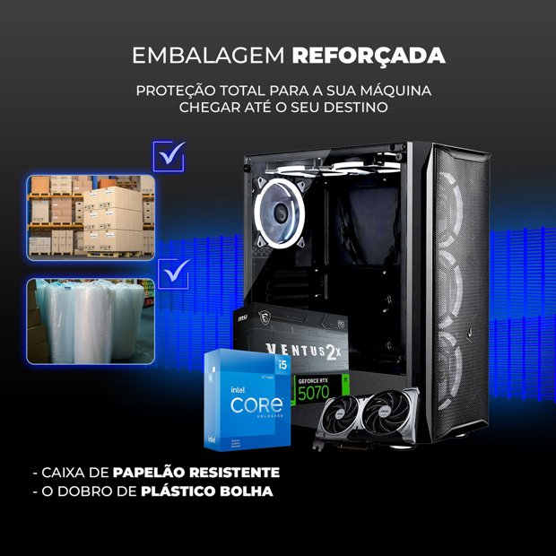 Computador Workstation i5-12600KF, GeForce RTX 5070 12GB, Ram DDR5, SSD ...