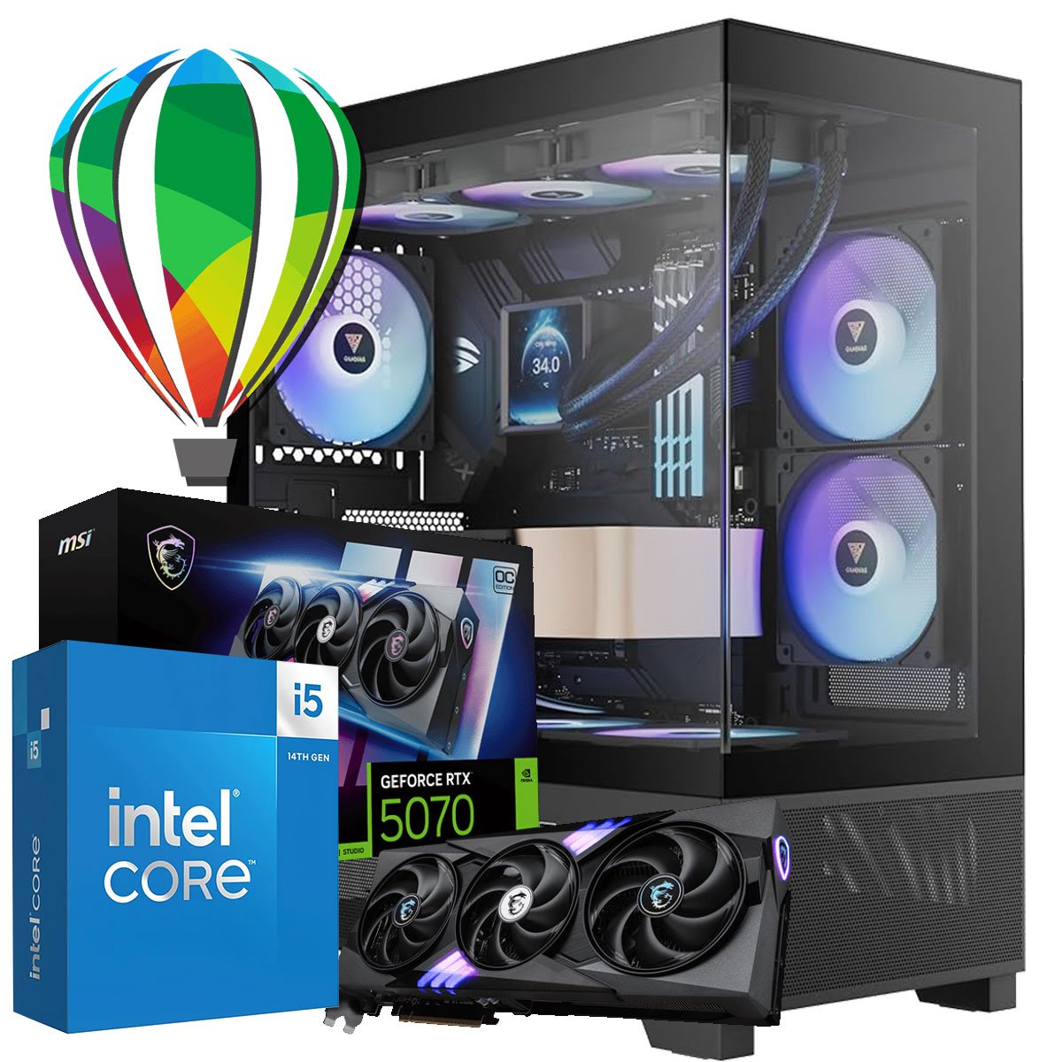 Computador Workstation para CorelDraw Intel I5-14400F, RTX 5070, Ram ...