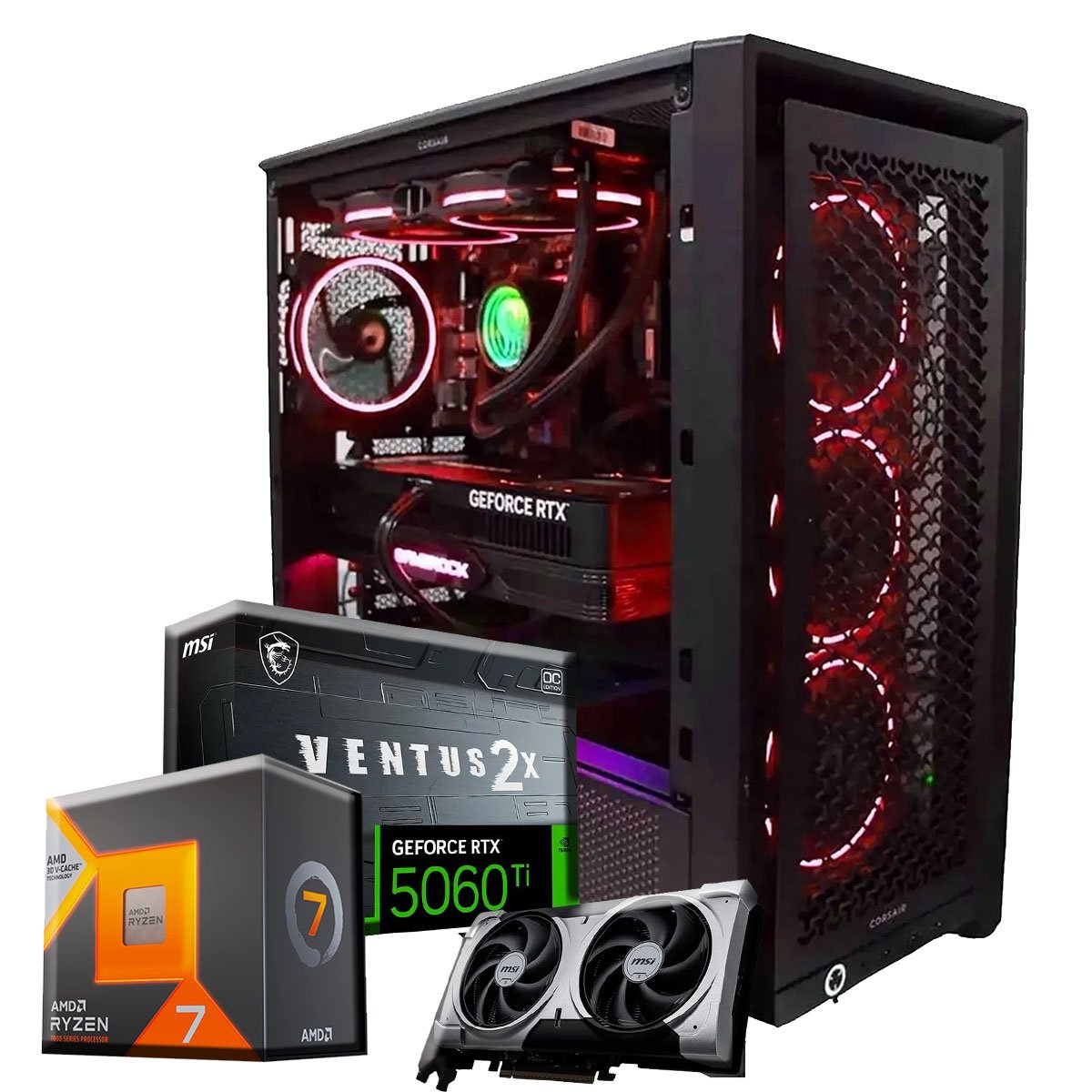 Computador Workstation Ryzen 7 7800x3d, Rtx 5060ti 8Gb, Ram DDR5