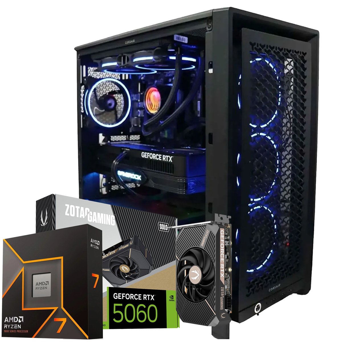 Computador Workstation Ryzen 7 9700X, RTX 5060 8GB, DDR5, SSD NVMe