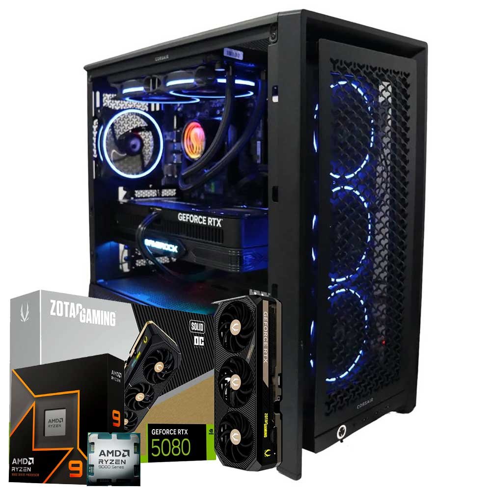 自作PC RTX5080 Ryzen9 9950X3D DDR5 64GB Computador Workstation Ryzen 9 9950x, Nvidia GeForce Rtx 5080 16Gb