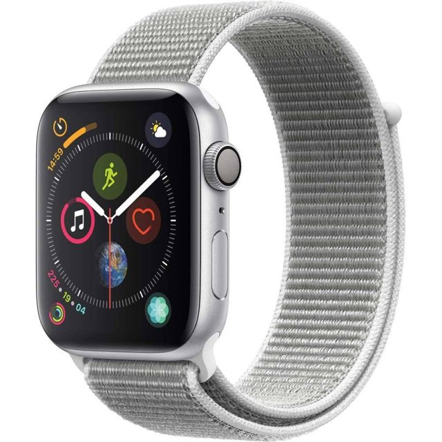 Apple Watch Series 4 GPS 44mm Caixa Prata De Aluminio Com Pulseira Loop  Esportiva Branca MU6C2BZ/A