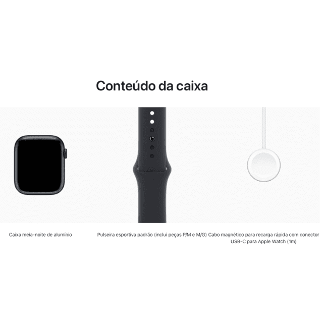 Apple Watch Series 7 GPS 45mm Alumínio Meia-noite