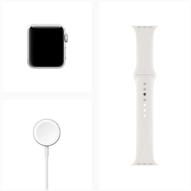 apple watch series 3 silver with white band